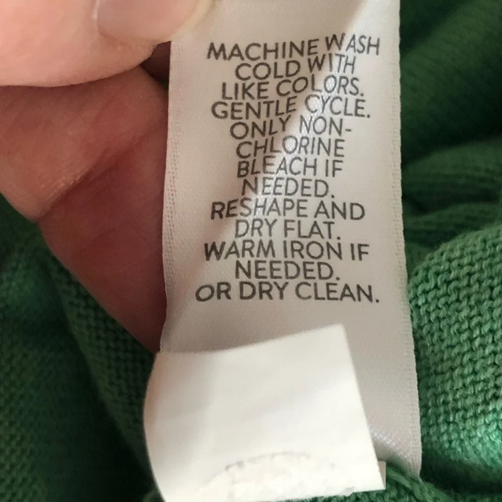 J. Jill Cardigan Organic Cotton Green V-Neck Sweater Large - Picture 11 of 11